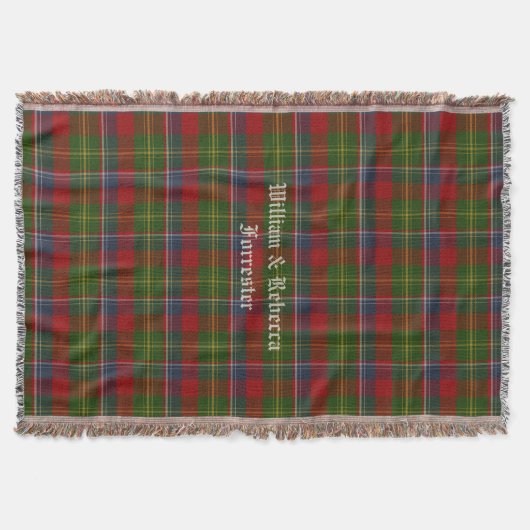 Clan Forrester Tartan Pset Custom Throw Blanket Deken (Voorkant)