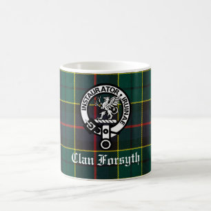 Clan Forsyth Crest Badge en Tartan Koffiemok