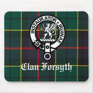 Clan Forsyth Crest Badge en Tartan Muismat