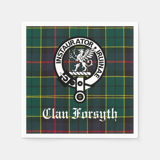Clan Forsyth Crest & Tartan  Servet (Voorkant)