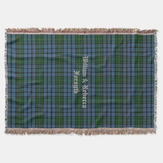 Clan Forsyth Tartan Pset Custom Throw Blanket Deken (Voorkant)