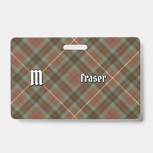 Clan Fraser Chasse Badge Tartan Patiné (Front)