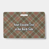 Clan Fraser Chasse Badge Tartan Patiné (Back)