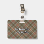 Clan Fraser Chasse Badge Tartan Patiné (Back with Clip)