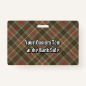 Clan Fraser Chasse Badge Tartan Patiné (Dos)