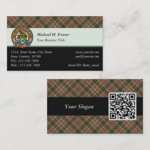 Clan Fraser Chasse Patiné Tartan Carte de visite