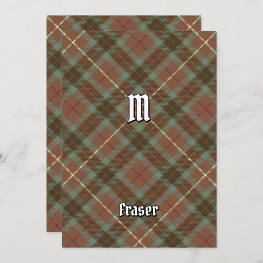 Clan Fraser Chasse Patiné Tartan Invitation (Devant / Derrière)