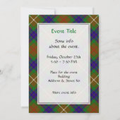 Clan Fraser Chasse Tartan Invitation (Dos)