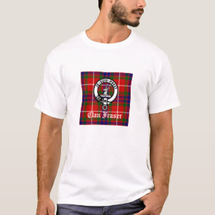Clan Fraser Crest-badge en tartan T-shirt