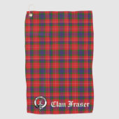 Clan Fraser Crest Badge & Tartan  Golfhanddoek (Voorkant)