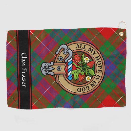 Clan Fraser Crest Golf Towel Golfhanddoek (Horizontaal)