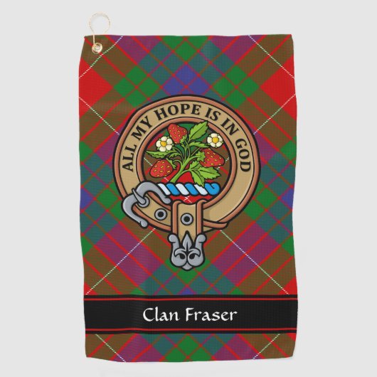 Clan Fraser Crest Golf Towel Golfhanddoek (Voorkant)