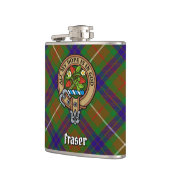 Clan Fraser Crest over jagen Tartan Heupfles (Links)