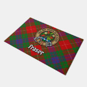Clan Fraser Crest over Tartan Deurmat (Schuin)