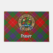 Clan Fraser Crest over Tartan Deurmat (Voorkant)