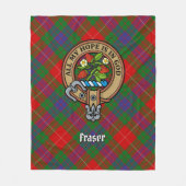 Clan Fraser Crest over Tartan Fleece Deken (Voorkant)