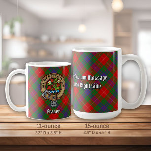 Clan Fraser Crest over Tartan Koffiemok