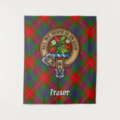 Clan Fraser Crest over Tartan Wandkleed (Voorkant)