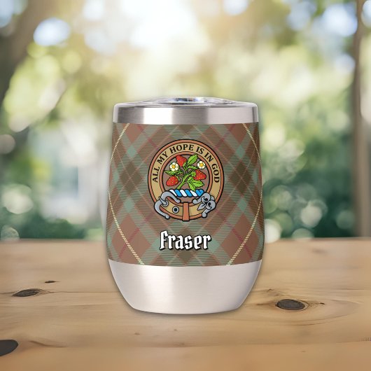 Clan Fraser Crest sur le tartare de chasse Patinée