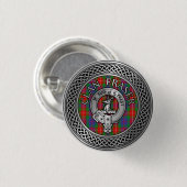 Clan Fraser Crest & Tartan Knot Button (Voorkant /achterkant)
