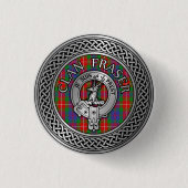 Clan Fraser Crest & Tartan Knot Button (Voorkant)
