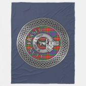 Clan Fraser Crest & Tartan Knot Fleece Blanket (Voorkant)