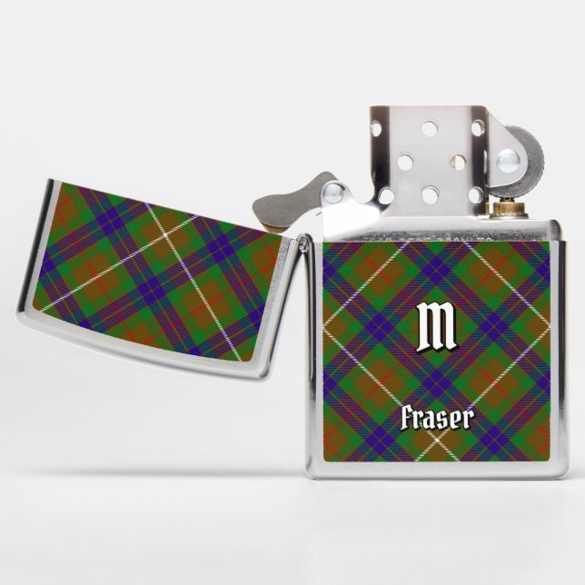 Clan Fraser Hunting Tartan Zippo Lighter (Geopend)