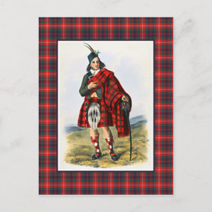Clan Fraser  Illustratie Tartan Lijst Briefkaart