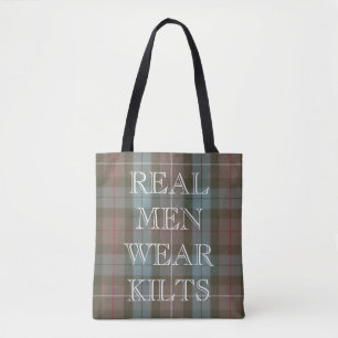 Clan Fraser jager Tartan Weathered Custom Text Tote Bag