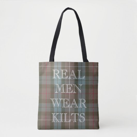 Clan Fraser jager Tartan Weathered Custom Text Tote Bag (Voorkant)