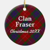 Clan Fraser Scottish Tartan Keramisch Ornament (Achterkant)