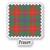 Clan Fraser Tartan Sticker (Voorkant)