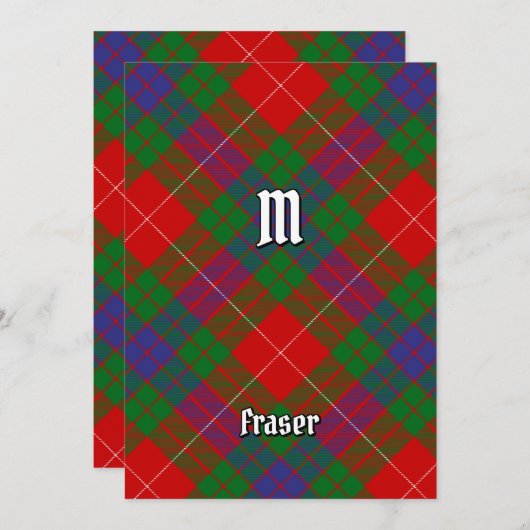 Clan Fraser Tartan Uitnodiging (Voorkant / Achterkant)