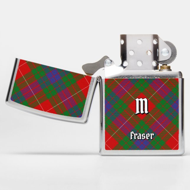Clan Fraser Tartan Zippo Lighter (Geopend)