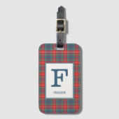 Clan Fraser van Lovat Ancient Tartan Monogrammed Bagagelabel (Voorkant (verticaal))