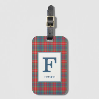 Clan Fraser van Lovat Ancient Tartan Monogrammed Bagagelabel