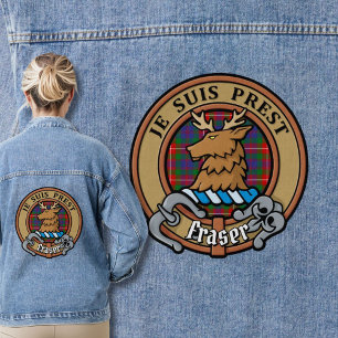 Clan Fraser van Lovat Crest over Tartan Denim Jacket