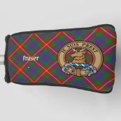 Clan Fraser van Lovat Crest over Tartan Golfheadcover (Voorkant)