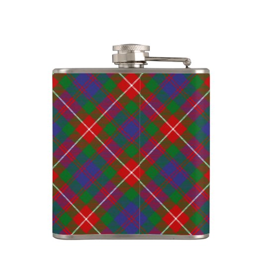 Clan Fraser van Lovat Crest over Tartan Heupfles (Achterkant)