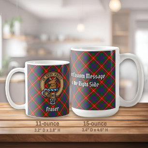 Clan Fraser van Lovat Crest over Tartan Koffiemok