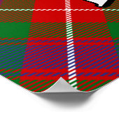 Clan Fraser van Lovat Crest over Tartan Poster (Hoek)