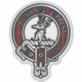 Clan Fraser van Lovat Crest & Tartan Sticker (Voorkant)