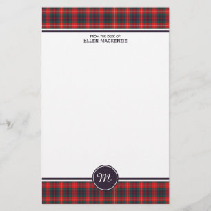 Clan Fraser van Lovat Modern Tartan Monogram Briefpapier