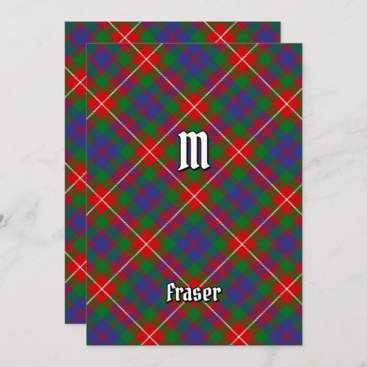 Clan Fraser van Lovat Tartan Kaart (Voorkant / Achterkant)