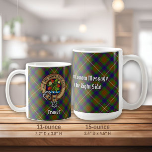 Clan Fraser Wapen over Jacht Tartan Koffiemok