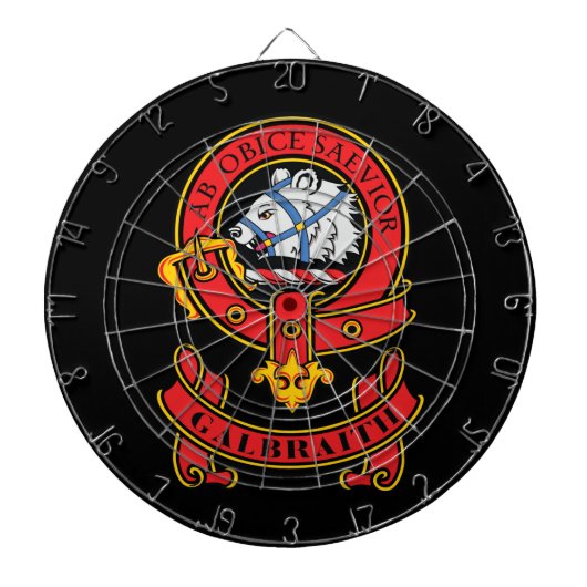 Clan Galbraith Dart Board met Crest Dartbord (Voorkant)