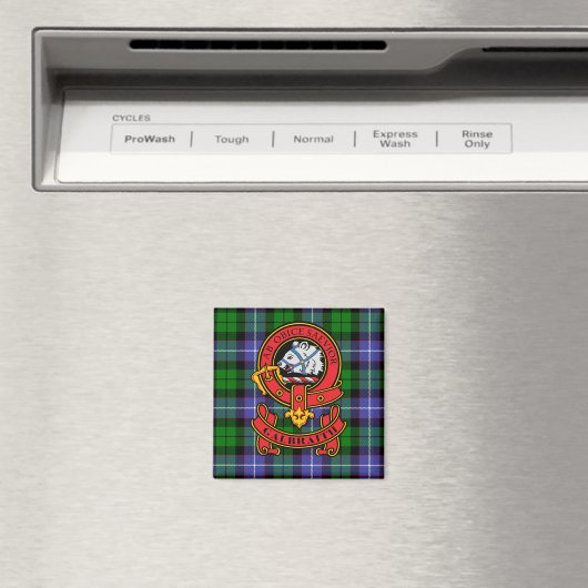 Clan Galbraith Magnet avec Crest et Tartan (In Situ (Lave-vaisselle))