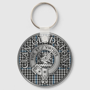 Clan Gladstone Crest & Tartan Sleutelhanger
