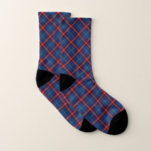 Clan Glenn - Glynn Tartan Blue Plaid Motif (Paire)