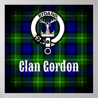 Clan Gordon Crest et Tartan Poster